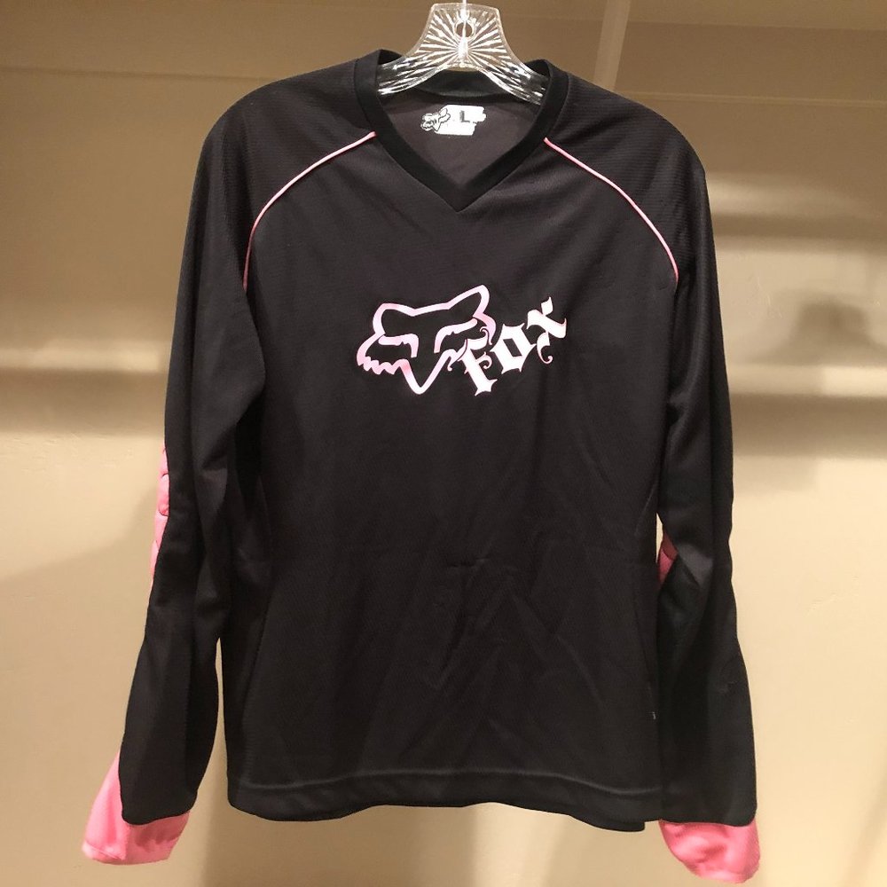 Fox Racing Women's Motorcycle Dirt Bike Motocross Black and Pink Jersey